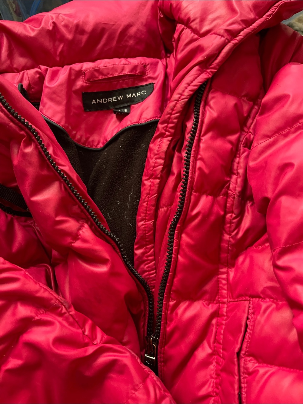 Andrew Marc Girls Fuchsia Quilted Puffer Jacket